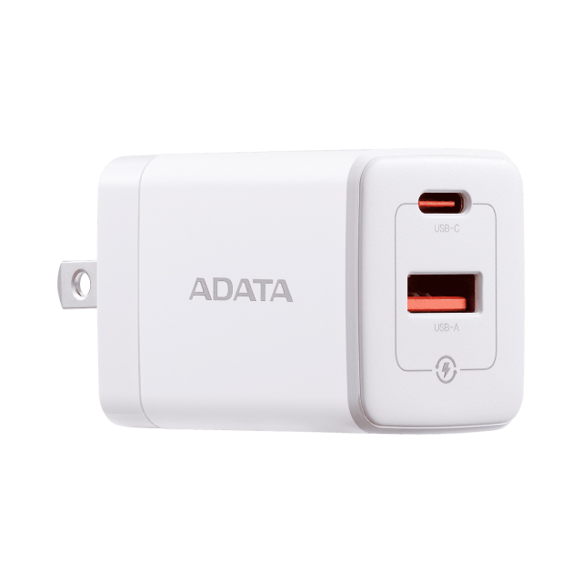 Cargador USB de Pared ADATA GaN de 35W | Carga Rápida | Hasta 2 Dispositivos Simultáneos | USB-A / USB-C | Blanco | CHARGERU-0352-QCPDWH