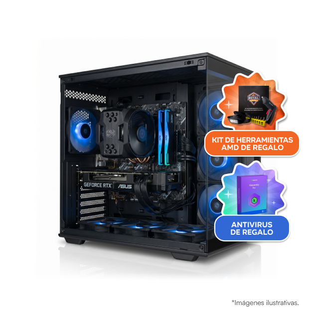 PC Gamer Igniter Black Noise | R7 5700X | RTX 5060 Ti 16GB | 32GB de RAM | SSD 1TB + Kit de Herramientas AMD + Antivirus Kaspersky Plus 1 Año
