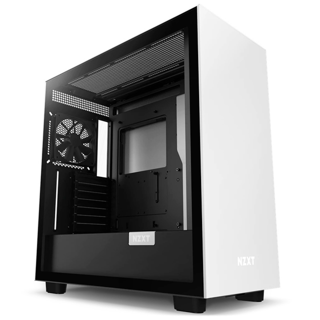 Gabinete NZXT H7 | Black/White mate | 2 ventiladores | Cristal templado | EATX | CM-H71BG-01