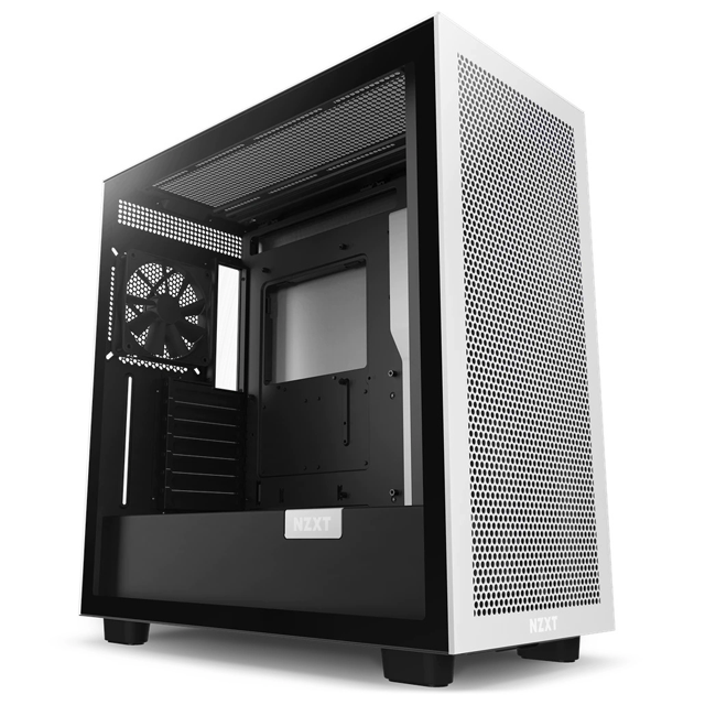 Gabinete gamer NZXT H7 Flow | Black/White | Cristal templado | CM-H71FG-01