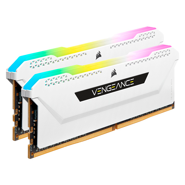 Kit de memoria RAM DDR4 16GB (2x8GB) | 3600MT/s | CL18 | Corsair Vengeance RGB Pro SL Blanco | CMH16GX4M2D3600C18W