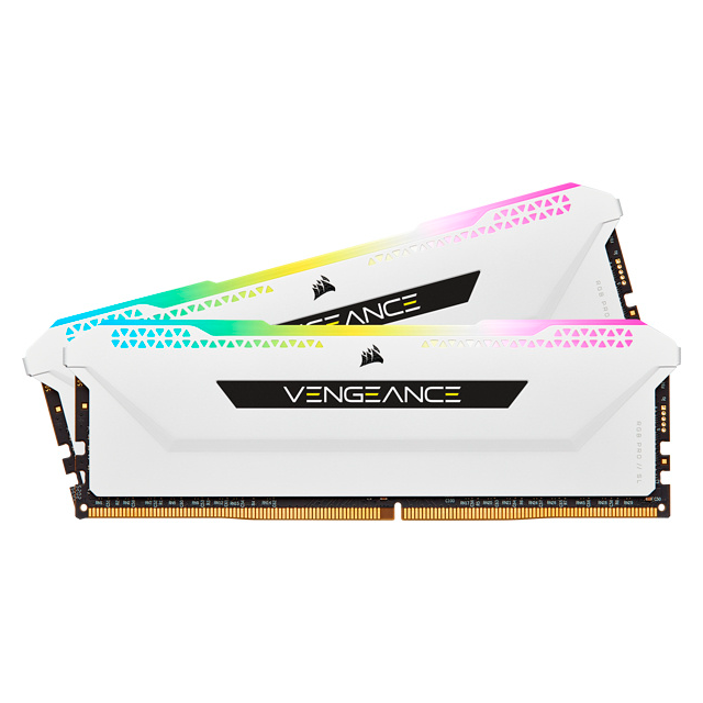 Kit de memoria RAM DDR4 16GB (2x8GB) | 3600MT/s | CL18 | Corsair Vengeance RGB Pro SL Blanco | CMH16GX4M2D3600C18W