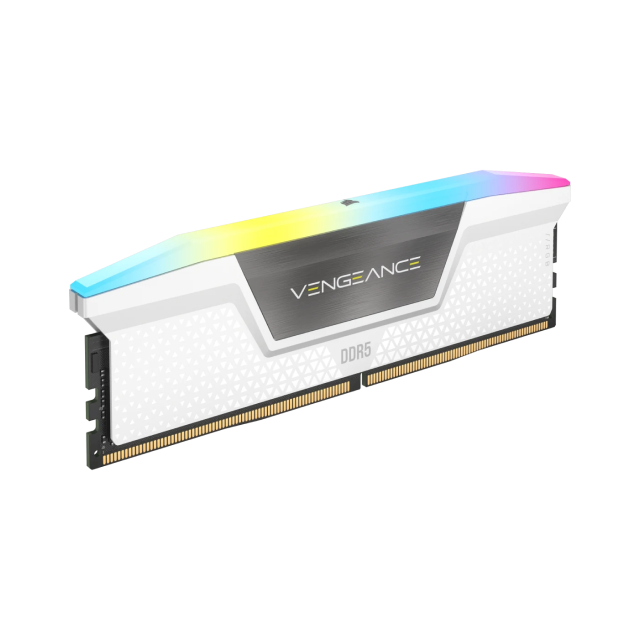 Kit de Memoria RAM Corsair Vengeance RGB | DDR5 | 32 GB (2x16 GB) | 5200MT/s | CL40 | Intel XMP | Color Blanco | CMH32GX5M2B5200C40W
