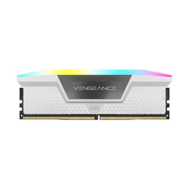 Kit de Memoria RAM Corsair Vengeance RGB | DDR5 | 32 GB (2x16 GB) | 5200MT/s | CL40 | Intel XMP | Color Blanco | CMH32GX5M2B5200C40W