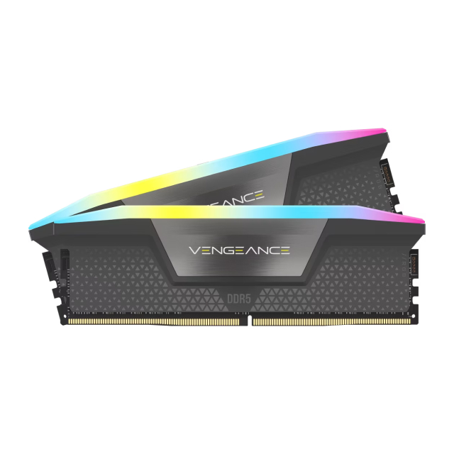 Kit de Memoria RAM Corsair VENGEANCE RGB | 32GB (2 x 16GB) | DDR5 | 5200 MT/s | CL40 | XMP / EXPO | RGB | Gris | CMH32GX5M2B5200Z40K