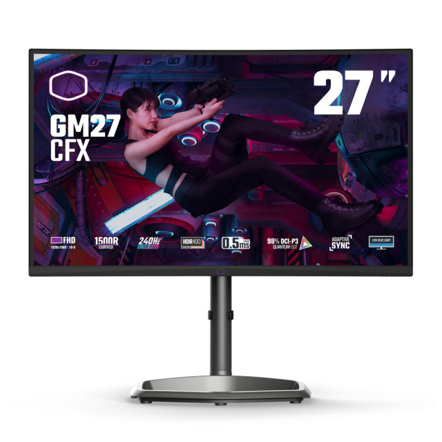 Monitor Curvo Cooler Master GM27-CFX | LED | 27" | 1920x1080 | Full HD | G-Sync/FreeSync | 240Hz | HDMI/DisplayPort | Bocinas Integradas | Negro | CMI-GM27-CFX-US