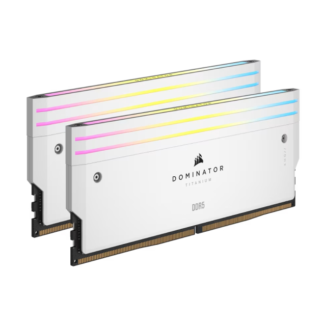 Kit de Memoria RAM Corsair DOMINATOR PLATINUM RGB | 64GB (2 x 32GB) | DDR5 | 6600 MT/s | CL32 | XMP | RGB | Blanco | CMP64GX5M2X6600C32W 