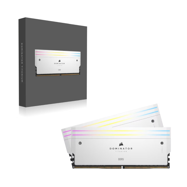 Kit de Memoria RAM Corsair DOMINATOR PLATINUM RGB | 64GB (2 x 32GB) | DDR5 | 6600 MT/s | CL32 | XMP | RGB | Blanco | CMP64GX5M2X6600C32W 