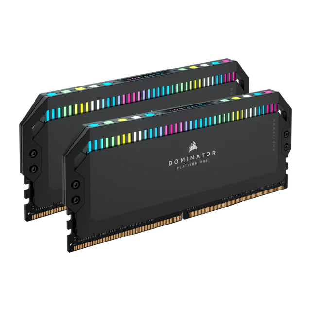 Kit de Memoria RAM Corsair DOMINATOR PLATINUM RGB | 64GB (2 x 32GB) | DDR5 | 5600 MT/s | CL40 | XMP | RGB | Negro | CMT64GX5M2B5600C40