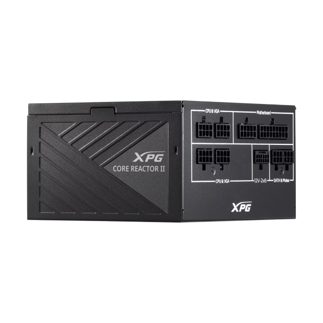 Fuente de Poder ADATA XPG CORE REACTOR II | 850W | 80 PLUS Gold | 24-pin ATX | 120 mm | Full Modular | Compatible con ATX 3.1 | Negro | COREREACTORIIVE850G-BKCUS