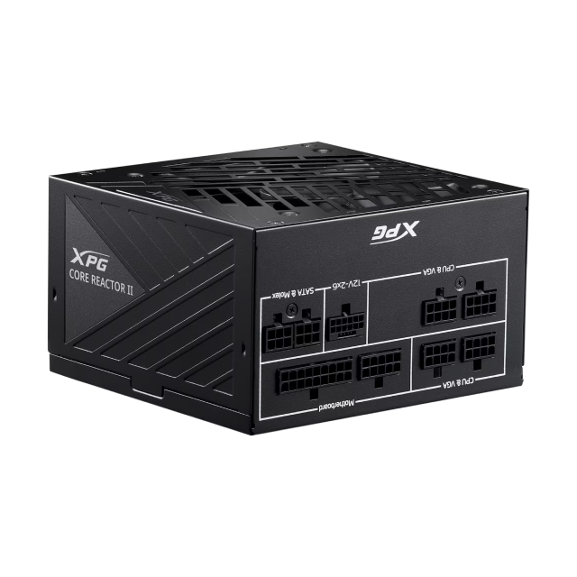 Fuente de Poder ADATA XPG CORE REACTOR II | 850W | 80 PLUS Gold | 24-pin ATX | 120 mm | Full Modular | Compatible con ATX 3.1 | Negro | COREREACTORIIVE850G-BKCUS
