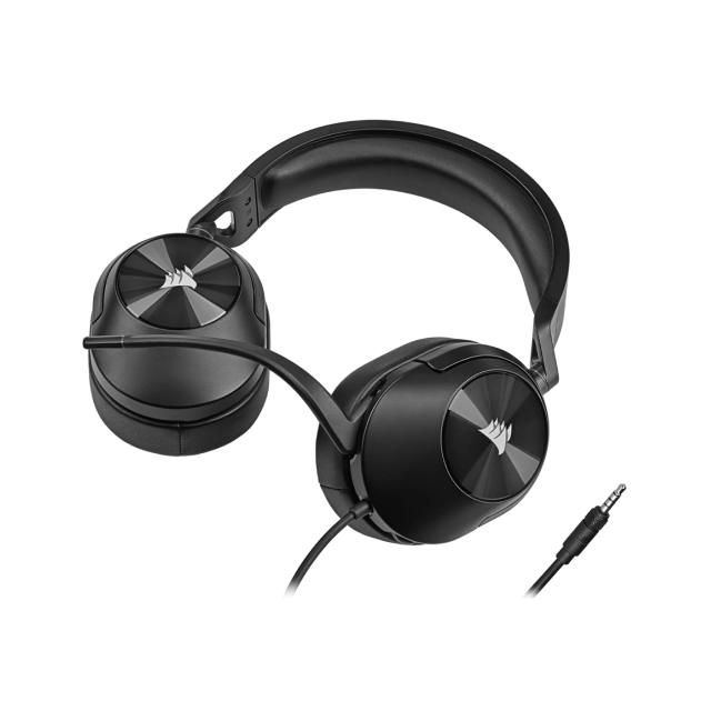 Diadema Corsair HS55 STEREO | Alámbrico | 1.8 Metros | 3.5mm | Micrófono Omnidireccional |  PC, PS4/5, Xbox 1 / X | S | Negro | CA-9011260-NA