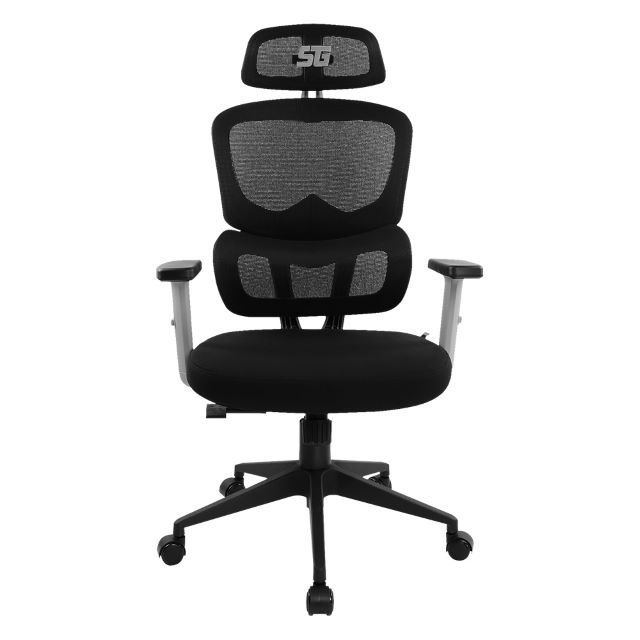 Silla Gamer Vorago Start the Game Mesh | Negro | Transpirable | Ergonómica con descansa brazos 1D | Hasta 150kg | CGM-400  