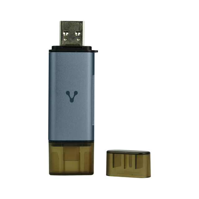 Lector de Memorias Vorago CR-350 | USB A 3.0 | USB C | Lector de SD y Micro SD | CR-350