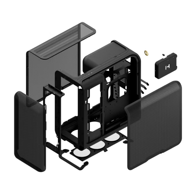 Gabinete HYTE X50 Air | Torre Completa | E-ATX / ATX / Micro-ATX / Mini-ITX | USB-A 3.2 / USB-C 3.2 | Micromalla de Cobertura Total | Negro (Pitch Black) | CS-HYTE-X50A-BB