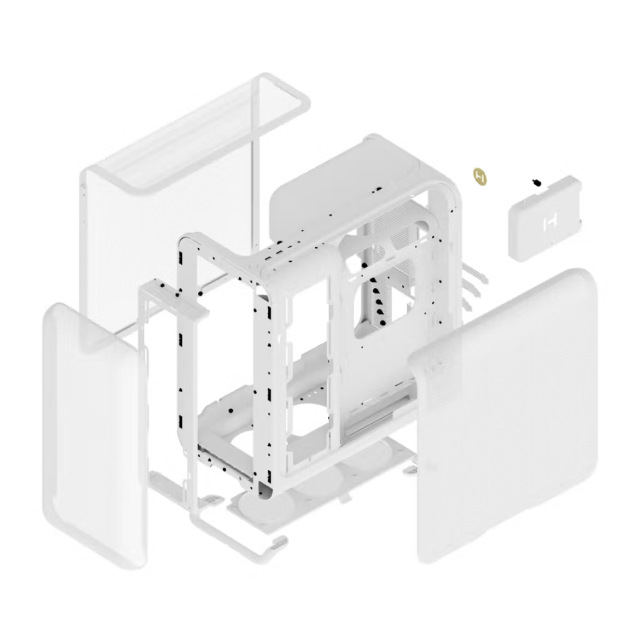 Gabinete HYTE X50 Air | Torre Completa | E-ATX / ATX / Micro-ATX / Mini-ITX | USB-A 3.2 / USB-C 3.2 | Micromalla de Cobertura Total | Blanco (Snow White) | CS-HYTE-X50A-WW