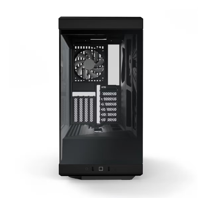 Gabinete HYTE Y40 | Media Torre | ATX / Micro-ATX / Mini-ITX | USB 3.0 / USB-C 3.2 | Soporta Tarjeta de Video Vertical | Incluye Cable Elevador | 2 Ventiladores Pre-Instalados | Cristal Templado Panorámico | Negro (Pitch Black) | CS-HYTE-Y40-B