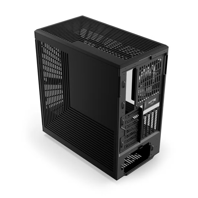 Gabinete HYTE Y40 | Media Torre | ATX / Micro-ATX / Mini-ITX | USB 3.0 / USB-C 3.2 | Soporta Tarjeta de Video Vertical | Incluye Cable Elevador | 2 Ventiladores Pre-Instalados | Cristal Templado Panorámico | Negro (Pitch Black) | CS-HYTE-Y40-B