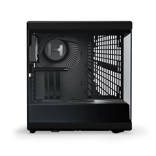 Gabinete HYTE Y40 | Media Torre | ATX / Micro-ATX / Mini-ITX | USB 3.0 / USB-C 3.2 | Soporta Tarjeta de Video Vertical | Incluye Cable Elevador | 2 Ventiladores Pre-Instalados | Cristal Templado Panorámico | Negro (Pitch Black) | CS-HYTE-Y40-B