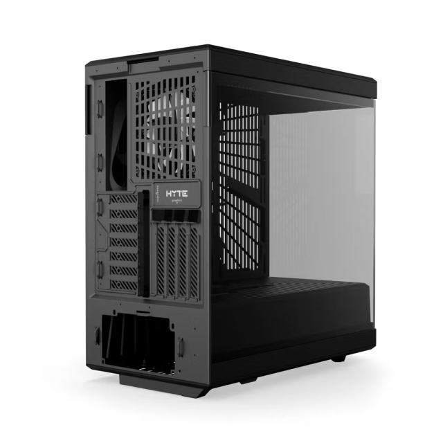 Gabinete HYTE Y40 | Media Torre | ATX / Micro-ATX / Mini-ITX | USB 3.0 / USB-C 3.2 | Soporta Tarjeta de Video Vertical | Incluye Cable Elevador | 2 Ventiladores Pre-Instalados | Cristal Templado Panorámico | Negro (Pitch Black) | CS-HYTE-Y40-B