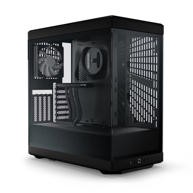 Gabinete HYTE Y40 | Media Torre | ATX / Micro-ATX / Mini-ITX | USB 3.0 / USB-C 3.2 | Soporta Tarjeta de Video Vertical | Incluye Cable Elevador | 2 Ventiladores Pre-Instalados | Cristal Templado Panorámico | Negro (Pitch Black) | CS-HYTE-Y40-B