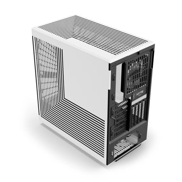 Gabinete HYTE Y40 | Media Torre | ATX / Micro-ATX / Mini-ITX | USB 3.0 / USB-C 3.2 | Soporta Tarjeta de Video Vertical | Incluye Cable Elevador | 2 Ventiladores Pre-Instalados | Cristal Templado Panorámico | Negro / Blanco (Panda) | CS-HYTE-Y40-BW