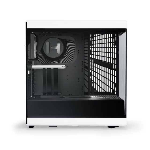 Gabinete HYTE Y40 | Media Torre | ATX / Micro-ATX / Mini-ITX | USB 3.0 / USB-C 3.2 | Soporta Tarjeta de Video Vertical | Incluye Cable Elevador | 2 Ventiladores Pre-Instalados | Cristal Templado Panorámico | Negro / Blanco (Panda) | CS-HYTE-Y40-BW