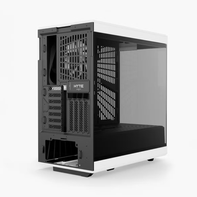 Gabinete HYTE Y40 | Media Torre | ATX / Micro-ATX / Mini-ITX | USB 3.0 / USB-C 3.2 | Soporta Tarjeta de Video Vertical | Incluye Cable Elevador | 2 Ventiladores Pre-Instalados | Cristal Templado Panorámico | Negro / Blanco (Panda) | CS-HYTE-Y40-BW
