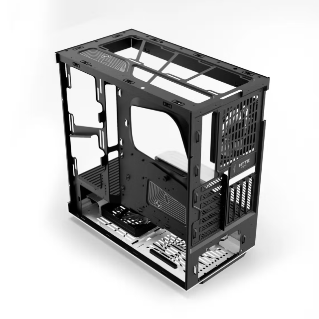 Gabinete HYTE Y40 | Media Torre | ATX / Micro-ATX / Mini-ITX | USB 3.0 / USB-C 3.2 | Soporta Tarjeta de Video Vertical | Incluye Cable Elevador | 2 Ventiladores Pre-Instalados | Cristal Templado Panorámico | Negro / Blanco (Panda) | CS-HYTE-Y40-BW