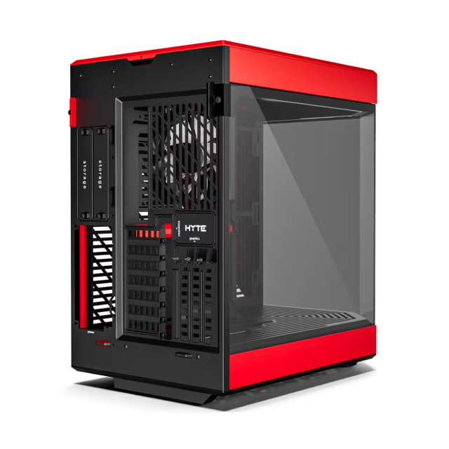 Gabinete HYTE Y60 | Media Torre | E-ATX / ATX / Micro-ATX / Mini-ITX | USB 3.0 / USB 3.2 | Cristal Templado | Negro / Rojo (Black Cherry) | CS-HYTE-Y60-BR