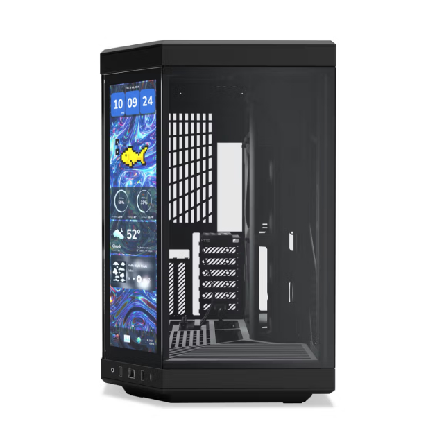 Gabinete HYTE Y70 Touch Infinite | Media Torre | E-ATX / ATX / Micro-ATX / Mini-ITX | USB 3.2 | Cristal Templado | Pantalla Táctil IPS de 14.9" 2.5K | Negro (Pitch Black) | CS-HYTE-Y70TTI-BB