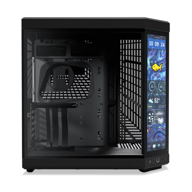 Gabinete HYTE Y70 Touch Infinite | Media Torre | E-ATX / ATX / Micro-ATX / Mini-ITX | USB 3.2 | Cristal Templado | Pantalla Táctil IPS de 14.9" 2.5K | Negro (Pitch Black) | CS-HYTE-Y70TTI-BB