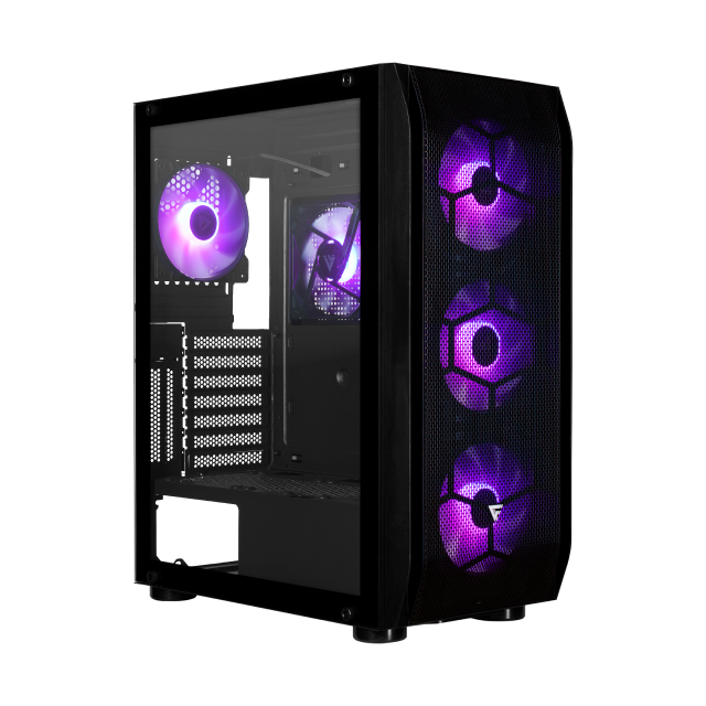 Gabinete Game Factor CSG400 | ATX / M-ATX / ITX / E-ATX | Ventiladores 5 x 120 mm | Color Negro | CSG400