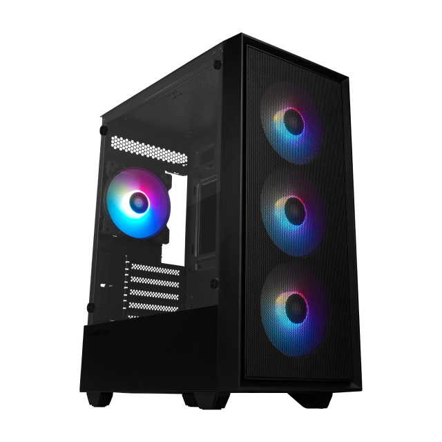 Gabinete GameFactor CSG503 | M-ATX / Mini ITX | Ventiladores 3 x 120mm | Color Negro | CSG503