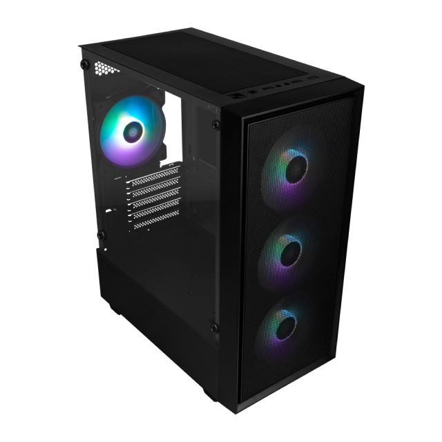 Gabinete GameFactor CSG503 | M-ATX / Mini ITX | Ventiladores 3 x 120mm | Color Negro | CSG503