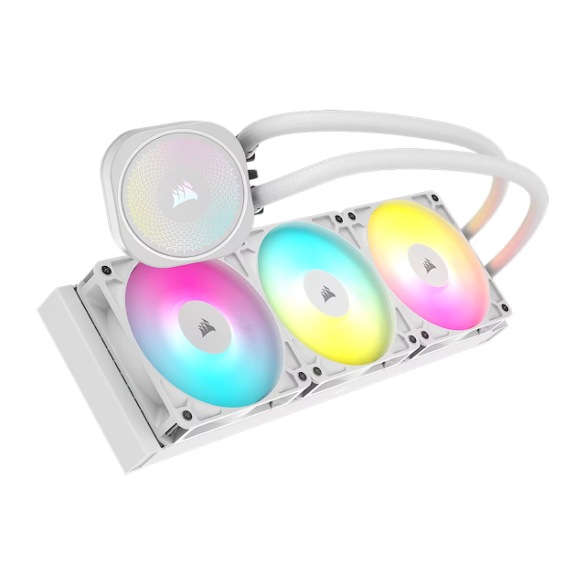 Enfriamiento Líquido Corsair Nautilus 360 RS ARGB | 360 mm | 2100 RPM | 10 a 36 dBA | AM5 / AM4 | LGA 1851 / 1700 | ARGB | Blanco | CW-9060095-WW