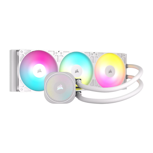 Enfriamiento Líquido Corsair Nautilus 360 RS ARGB | 360 mm | 2100 RPM | 10 a 36 dBA | AM5 / AM4 | LGA 1851 / 1700 | ARGB | Blanco | CW-9060095-WW