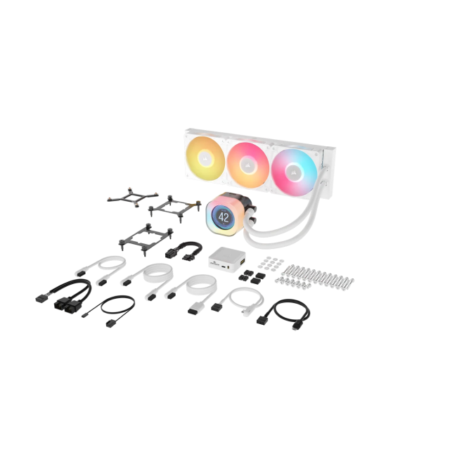 Enfriamiento Líquido Corsair iCUE LINK TITAN 360 RX LCD | 3x120mm |  300 - 2100 RPM |  10 - 36 dBA | Pantalla LCD Personalizable | Intel LGA1851/1700 | AMD AM5/AM4 | Color Blanco | CW-9061026-WW