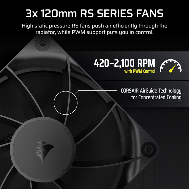 Enfriamiento Líquido Corsair Nautilus 360 RS LCD | 360 mm | Pantalla LCD Personalizable de 2.1" | 2100 RPM | 10 a 36 dBA | AM5 / AM4 | LGA 1851 / 1700 | ARGB | Negro | CW-9061033-WW