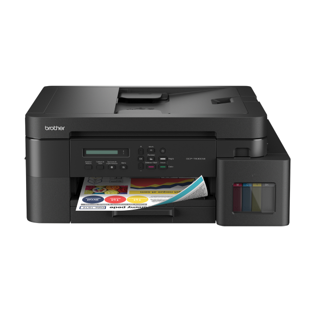 Impresora Multifuncional Brother DCP-T830DW InkBenefit Tank | Conectividad inalámbrica / USB 2.0 | Impresión dúplex | 30 ppm negro/26 ppm color | Incluye kit de tintas | DCPT830DW