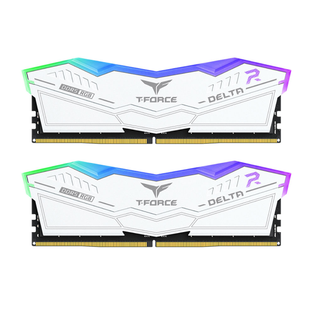 Kit de Memoria RAM DDR5 32GB (16GB x 2) | 5200MHz | TeamGroup T-Force Delta RGB White | FF4D532G5200HC40CD01