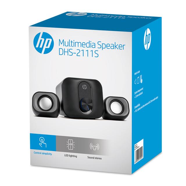 Bocinas HP DHS-2111S | Mini Subwoofer | Alimentación USB | Jack 3.5 mm | PC / Móvil / Nintendo Switch | Negro | DHS-2111S