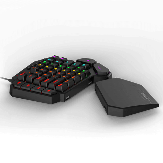 Teclado Mecánico de una Mano Redragon DITI K585 RGB | One-handed / 42 teclas | Switch Redragon Brown | RGB | Reposamuñecas | USB Tipo-C | K585RGB BROWN