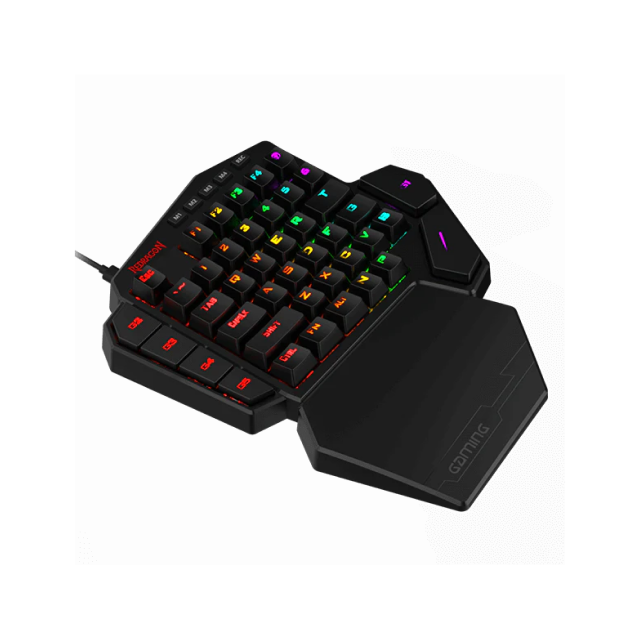 Teclado Mecánico de una Mano Redragon DITI K585 RGB | One-handed / 42 teclas | Switch Redragon Brown | RGB | Reposamuñecas | USB Tipo-C | K585RGB BROWN