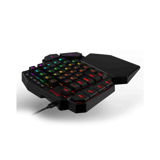 Teclado Mecánico de una Mano Redragon DITI K585 RGB | One-handed / 42 teclas | Switch Redragon Brown | RGB | Reposamuñecas | USB Tipo-C | K585RGB BROWN