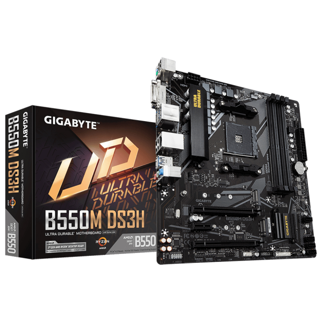 TARJETA MADRE GIGABYTE B550M DS3H SOCKET AM4 3RD GEN MICRO ATX MATX DDR4