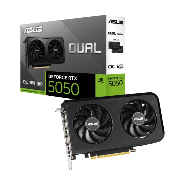 Tarjeta de Video ASUS Dual GeForce RTX 5050 OC Edition | 8GB GDDR6 | PCI Express 5.0 | 128 Bits | DUAL-RTX5050-O8G