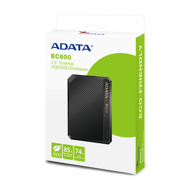 Enclosure ADATA EC600 | Carcasa para HDD y SSD de 2.5" | SATA | USB 3.2 | 10 Gbit/s | Negro | EC600-BCBK