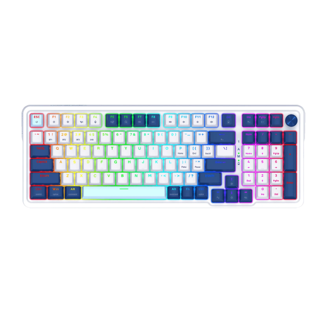 Teclado Mecánico Inalámbrico Redragon EISA K686 PRO | 96% / 98 Teclas | Switch Red |  2.4Ghz  / Bluetooth / USB-C | RGB | Inglés | K686WB-RGB-PRO