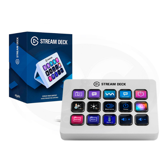 Teclado Elgato Stream Deck 15 teclas LCD Personalizables - Blanco - 10GBA9911